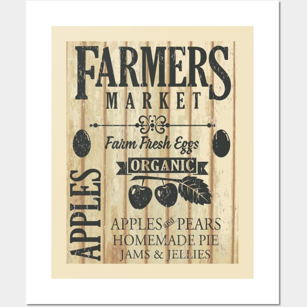 Vintage Farm market Sign #4 Wall Art by SWON Design